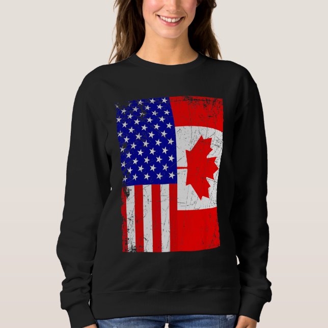 Canadian American Shirt USA Canada Flag 4th Of Jul (Front)