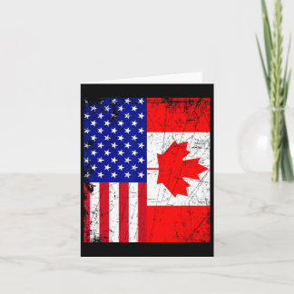 Canadian American Shirt Usa Canada Flag 4th Of Jul Card