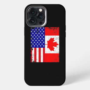 Canadian American USA Canada Flag 4th of July iPhone 13 Pro Max Case