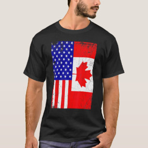 Canadian American  Usa Canada Flag 4th Of July T-Shirt