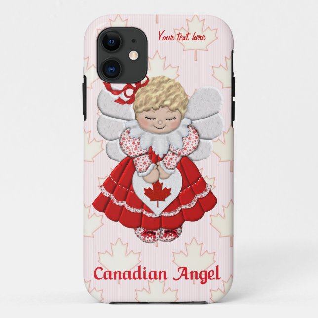 Canadian Angel and Maple Leaf  - Customise Case-Mate iPhone Case (Back)