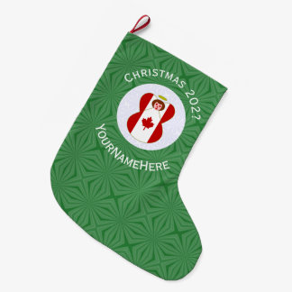 Canadian Angel Christmas Flag Personalised Large Christmas Stocking