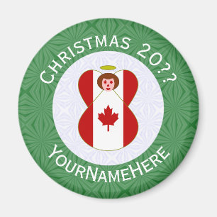 Canadian Angel Christmas Flag Personalised Magnet