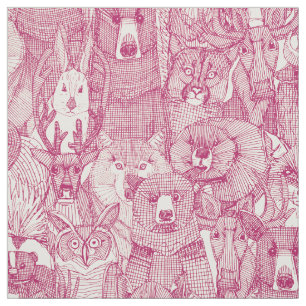canadian animals cherry pearl fabric