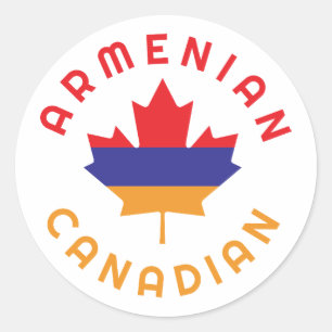 Canadian Armenian  Roots Classic Round Sticker