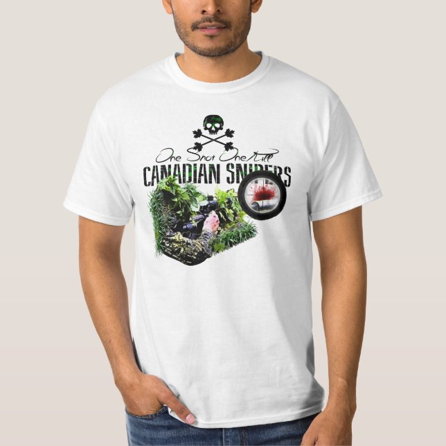 Canadian Army Sniper - One Shot One Kill! T-Shirt (Front)