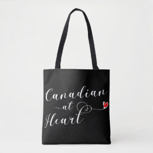 Canadian At Heart Grocery Bag, Canada Tote Bag
