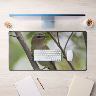 Canadian Avian: Green Bird, Red-Eyed Vireo Desk Mat