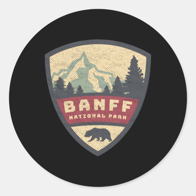 Canadian Banff National Park Classic Round Sticker (Front)
