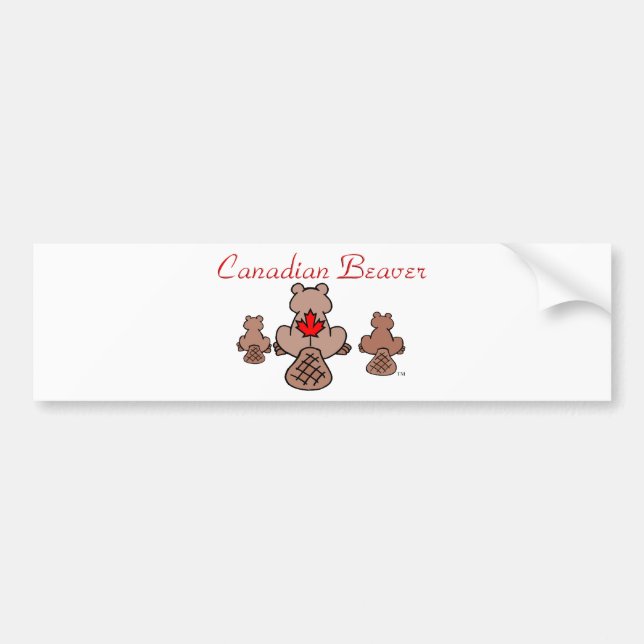 Canadian Beaver Bumper Sticker (Front)