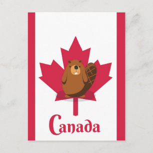 Canadian beaver cartoon travel poster postcard