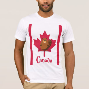 Canadian beaver cartoon travel poster T-Shirt