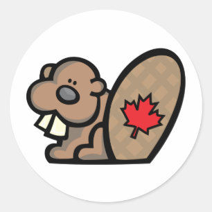 Canadian Beaver Classic Round Sticker