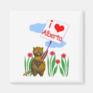 Canadian Beaver Loves Alberta Magnet