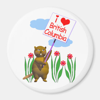 Canadian Beaver Loves British Columbia Magnet
