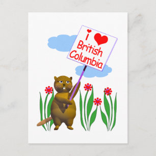 Canadian Beaver Loves British Columbia Postcard
