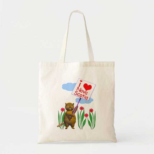 Canadian Beaver Loves Nova Scotia Tote Bag (Front)
