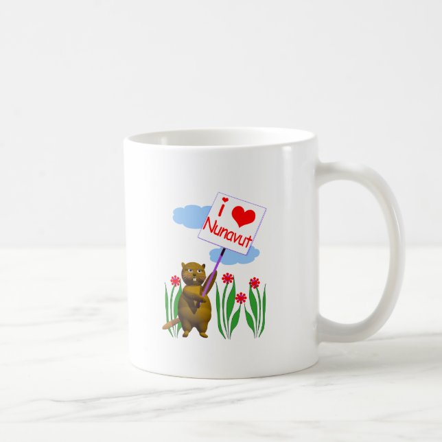Canadian Beaver Loves Nunavut Coffee Mug (Right)