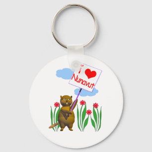 Canadian Beaver Loves Nunavut Key Ring