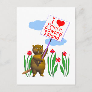 Canadian Beaver Loves Prince Edward Island Postcard