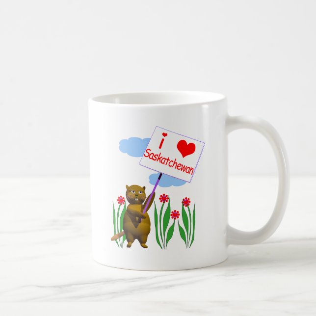 Canadian Beaver Loves Saskatchewan Coffee Mug (Right)
