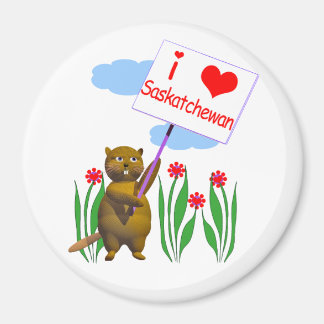 Canadian Beaver Loves Saskatchewan Magnet