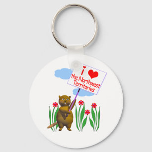Canadian Beaver Loves the Northwest Territories Key Ring