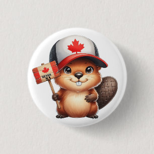 Canadian Beaver Never 51 3 Cm Round Badge