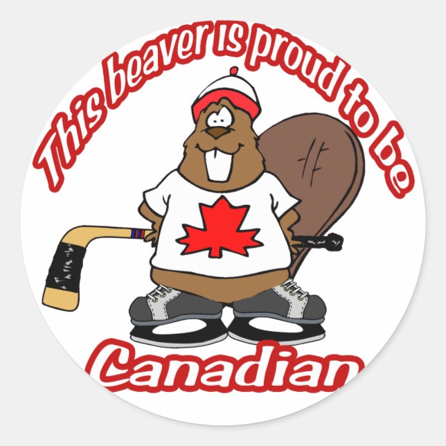 Canadian Beaver Sticker (Front)