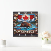 Canadian Beaver Swimming Near Mountains and Forest