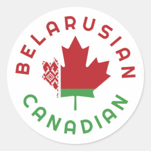 Canadian Belarusian Roots Classic Round Sticker