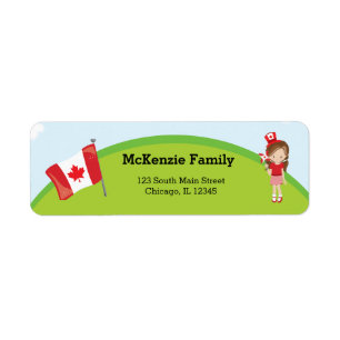 Canadian birthday party return address label