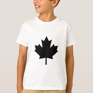 Canadian Black Maple Leaf Design T-Shirt