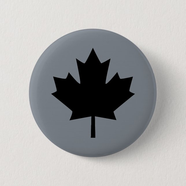 Canadian Black Maple Leaf Display 6 Cm Round Badge (Front)