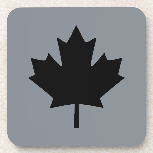 Canadian Black Maple Leaf Display Coaster (Front)