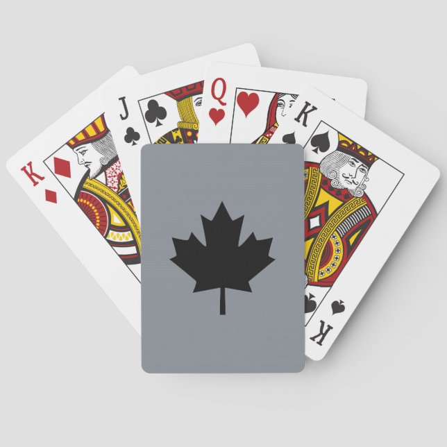 Canadian Black Maple Leaf Display Playing Cards (Back)