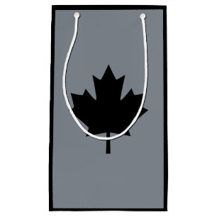 Canadian Black Maple Leaf Display Small Gift Bag