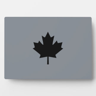 Canadian Black Maple Leaf Graphic Plaque