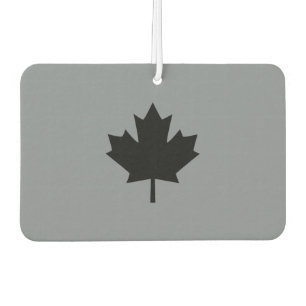 Canadian Black Maple Leaf on Grey Car Air Freshener