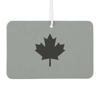 Canadian Black Maple Leaf on Grey Car Air Freshener