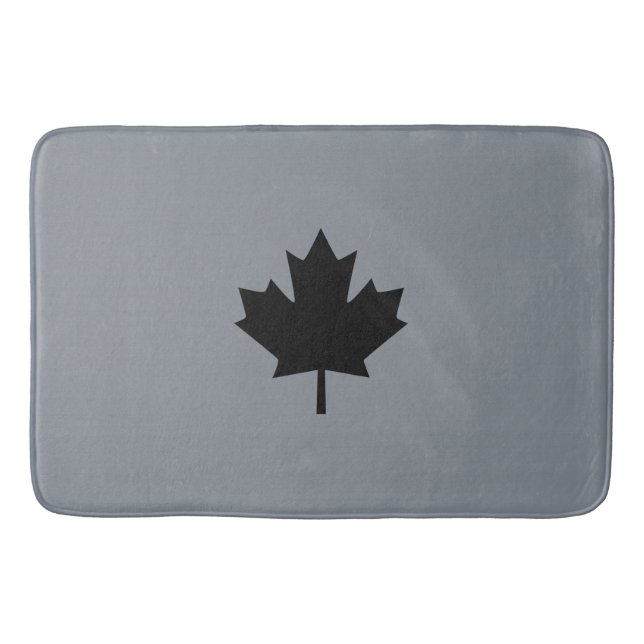 Canadian Black Maple Leaf Style Bath Mat (Front)
