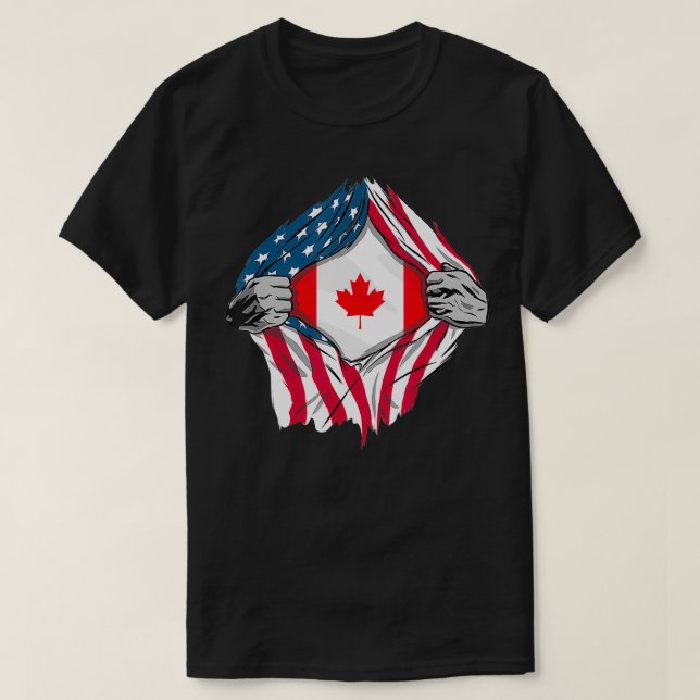 Canadian Blood Inside Me  Canada Flag  T-Shirt (Design Front)