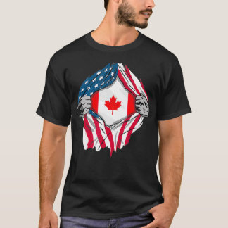 Canadian Blood Inside Me  Canada Flag  T-Shirt