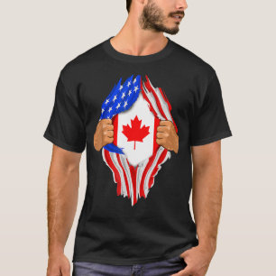 Canadian Blood Inside Me Canada Flag T-Shirt