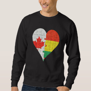 Canadian Bolivian Flag Heart Sweatshirt