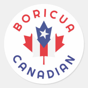 Canadian Boricua  Roots Classic Round Sticker