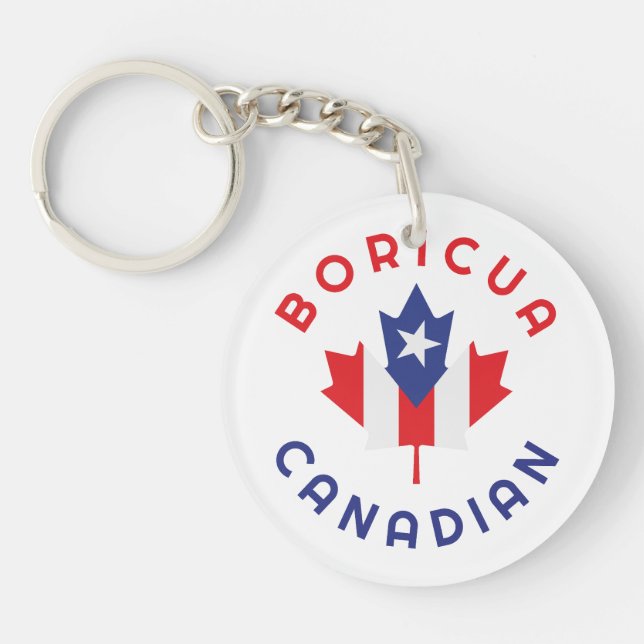 Canadian Boricua  Roots Key Ring (Front)