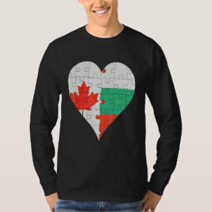 Canadian Bulgarian Flag Heart T-Shirt