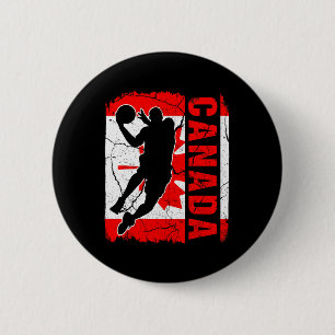 Canadian Bysketbyll Player Canada Flag Bysketbyll 6 Cm Round Badge
