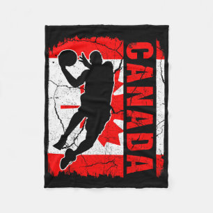 Canadian Bysketbyll Player Canada Flag Bysketbyll  Fleece Blanket